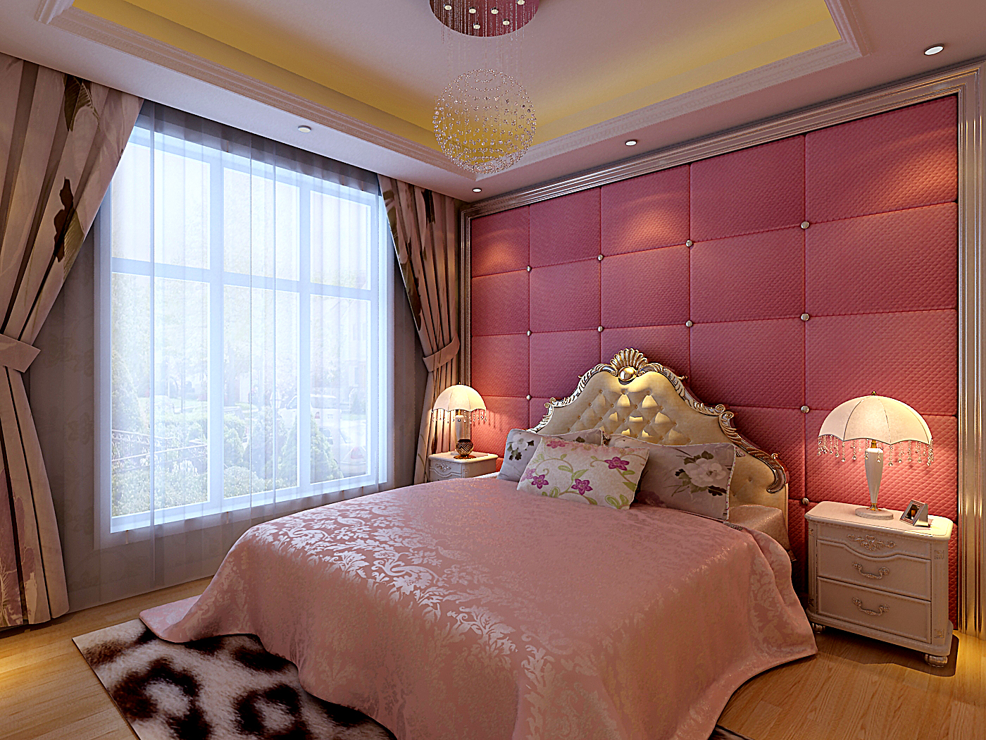38平方米小户型新古典女生卧室装修效果图_太平洋家居网图库
