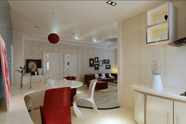 106平米3室1厅现代简约厨房餐厅装修效果图