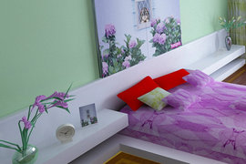 190平米现代风格三居室卧室装修效果图 