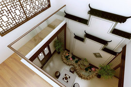 镇江别墅现代中式风格 《复古显非凡》阁楼装修效果图