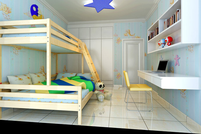 现代风格三室两厅儿童卧室装修效果图