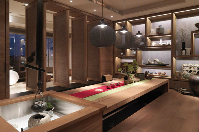165平大户型现代禅风餐厅装修效果图2014图片