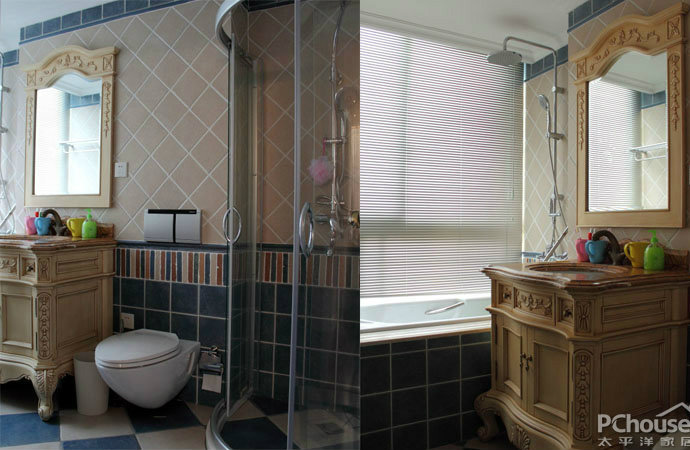 欧式优雅风格别墅卫浴间装修效果图