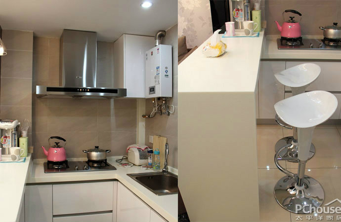 现代一室一厅小户型厨房装修效果图2014图片