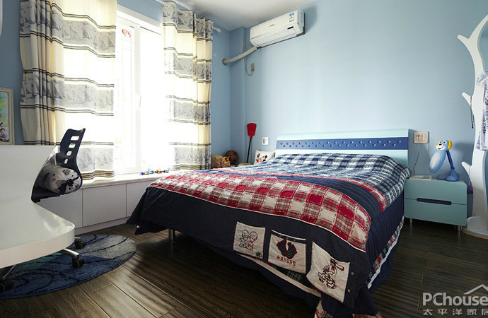 简单现代三居室卧室装修效果图2014图片