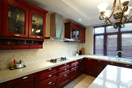 现代新中式三居室厨房装修效果图