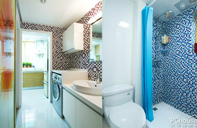 简约现代两厅三居室卫浴间装修效果图2014图片