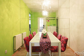 现代欧式风三居室餐厅装修效果图2014图片