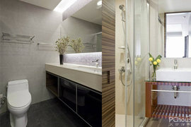 简洁现代二居室卫浴间装修效果图2014图片