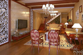 高贵奢华欧式复式客厅装修效果图