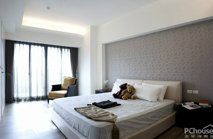 现代低调奢华三居室卧室装修效果图2014图片