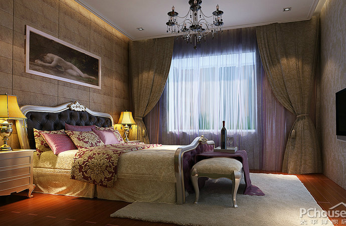 新古典风格三居室卧室装修效果图2014图片