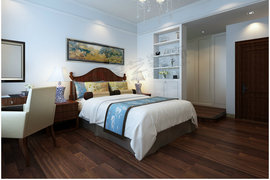 新中式设计三居室卧室装修效果图2014图片