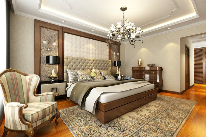  简约欧式风格复式卧室装修效果图