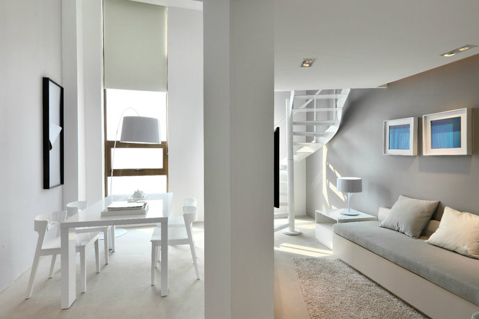 欧式现代风格白色客厅设计图赏