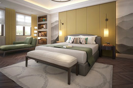 现代东南亚风格小户型卧室装修效果图