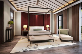 新古典中式风格大户型别墅卧室装修效果图