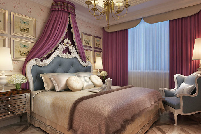 美式风格浪漫卧室装修效果图
