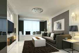 136平欧式风格大户型客厅家居装修效果图