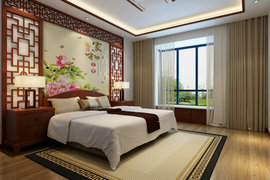 中式复古古典家居卧室装修效果图