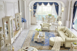 现代简约欧式风格白色家居客厅装修效果图