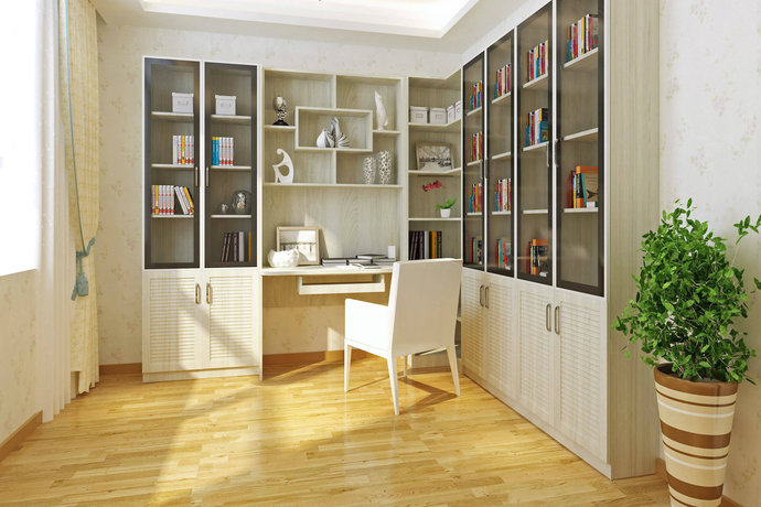 俄罗斯印象现代书房家居设计装修效果图