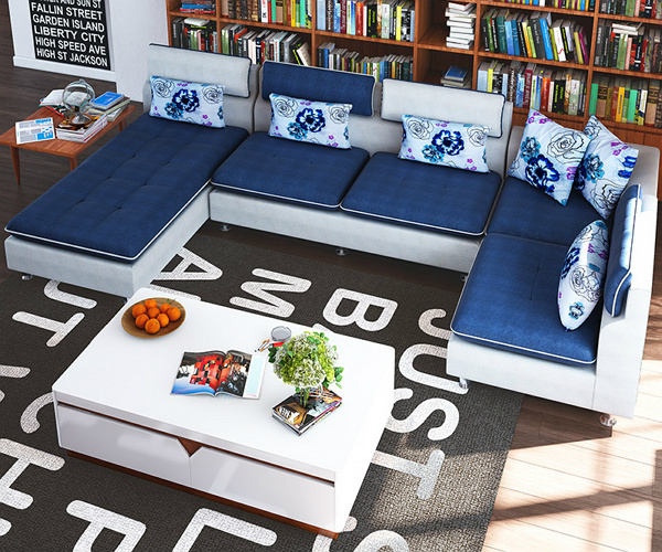 现代家庭客厅沙发装饰摆设