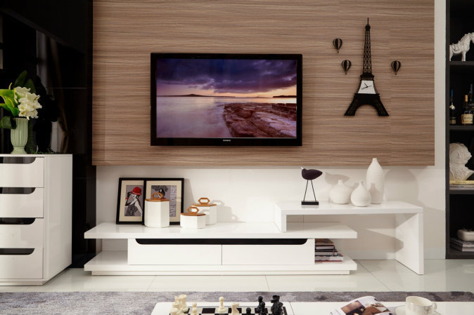 现代简约客厅电视柜背景墙装饰效果图