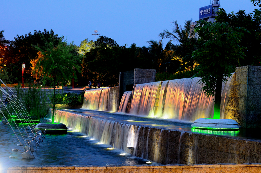 陽江鴛鴦湖公園夜景