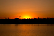 西辽河畔秋日的黄昏