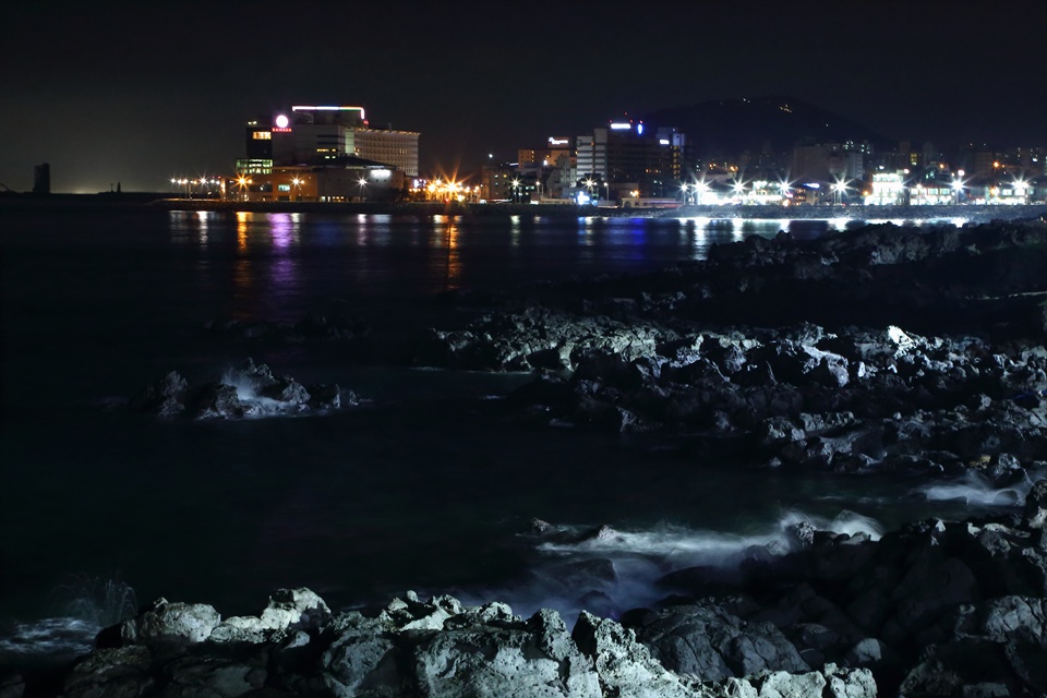 【济州岛】夜晚的海滩