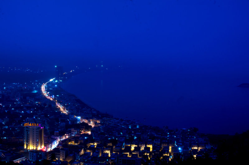 【广东惠州·惠东港口双月湾夜景+全景图摄影