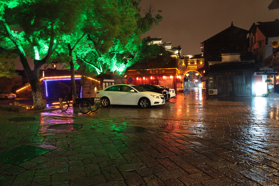 江南雨夜图片唯美图片