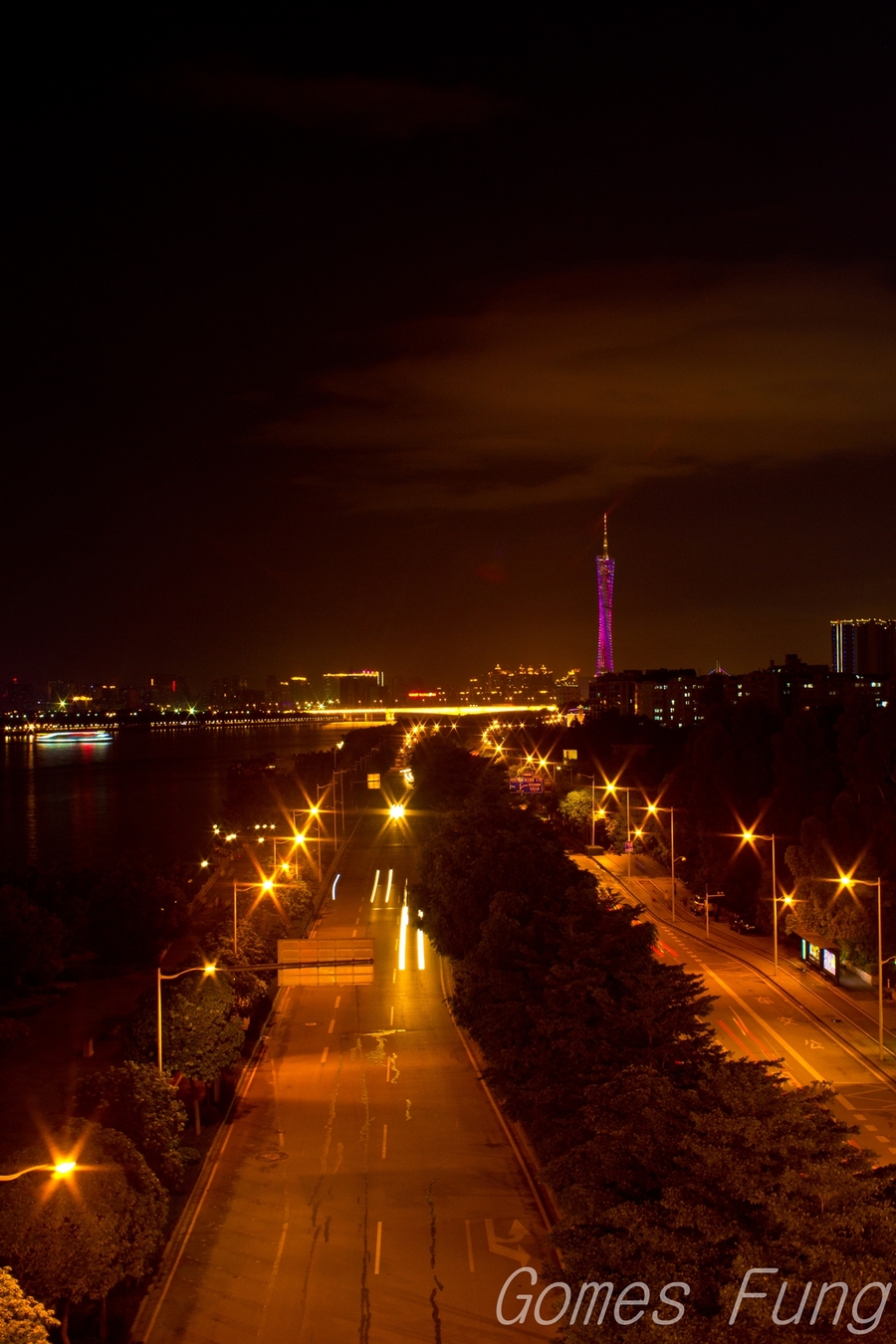 广州琶洲桥上夜景7p