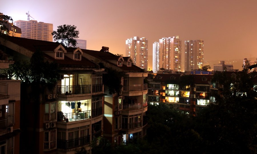 北京小区夜景图片