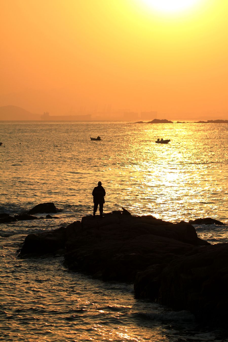 夕阳照片有人图片