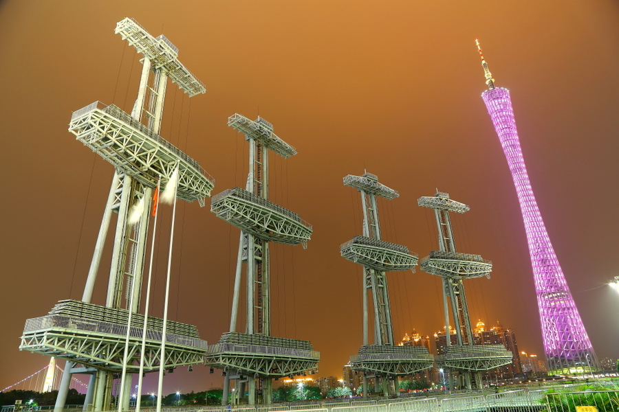 广州亚运会场馆夜景