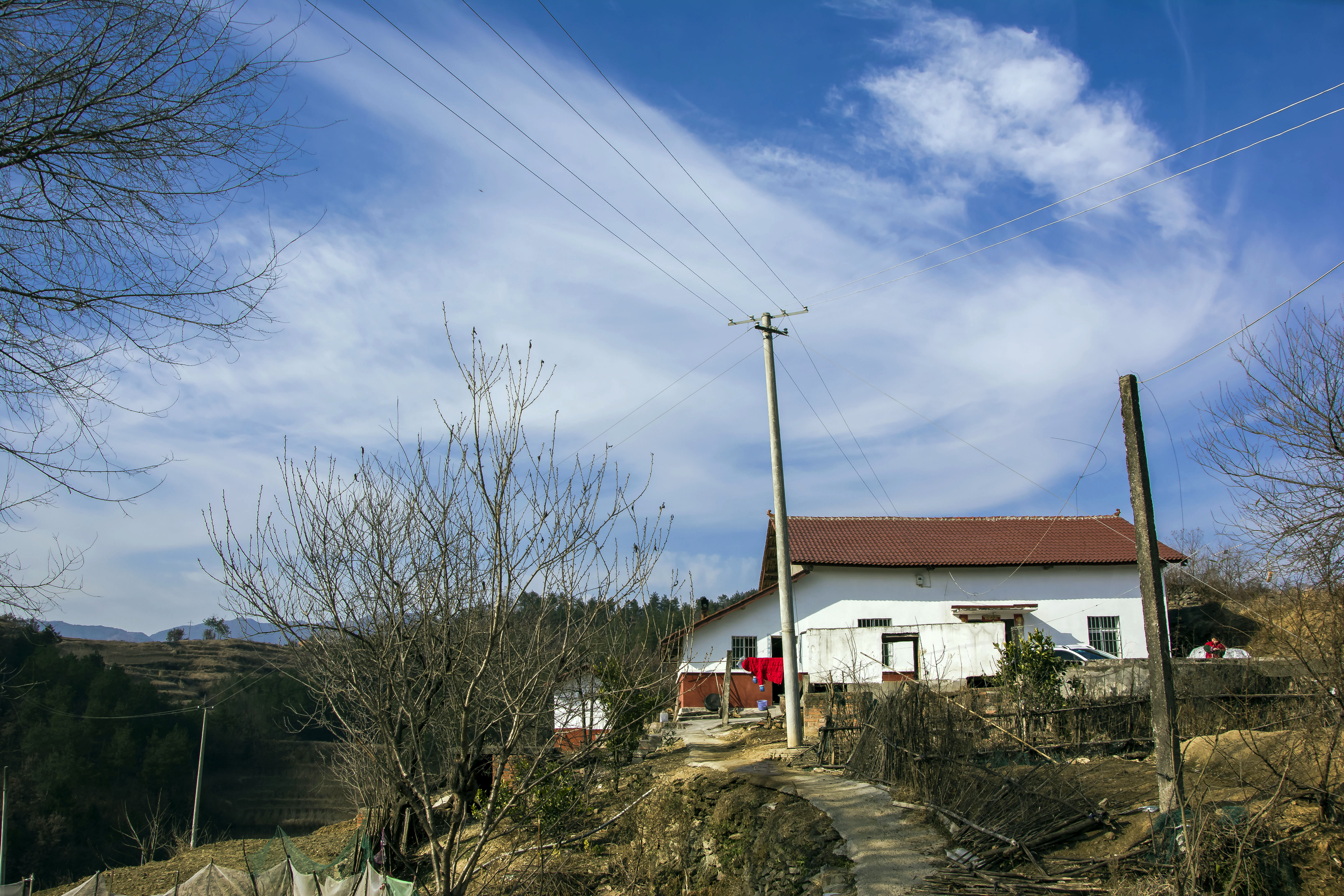 冬日小山村