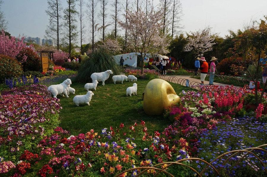 植物園花展巡攝 [塑像花壇]