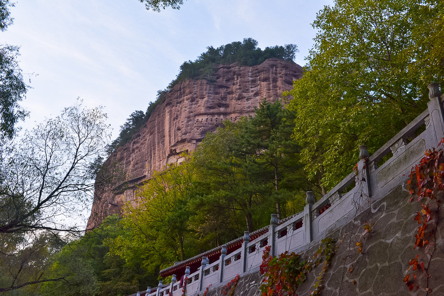 麦积山晚霞