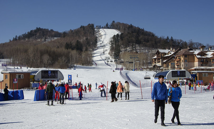 长白山下滑雪场