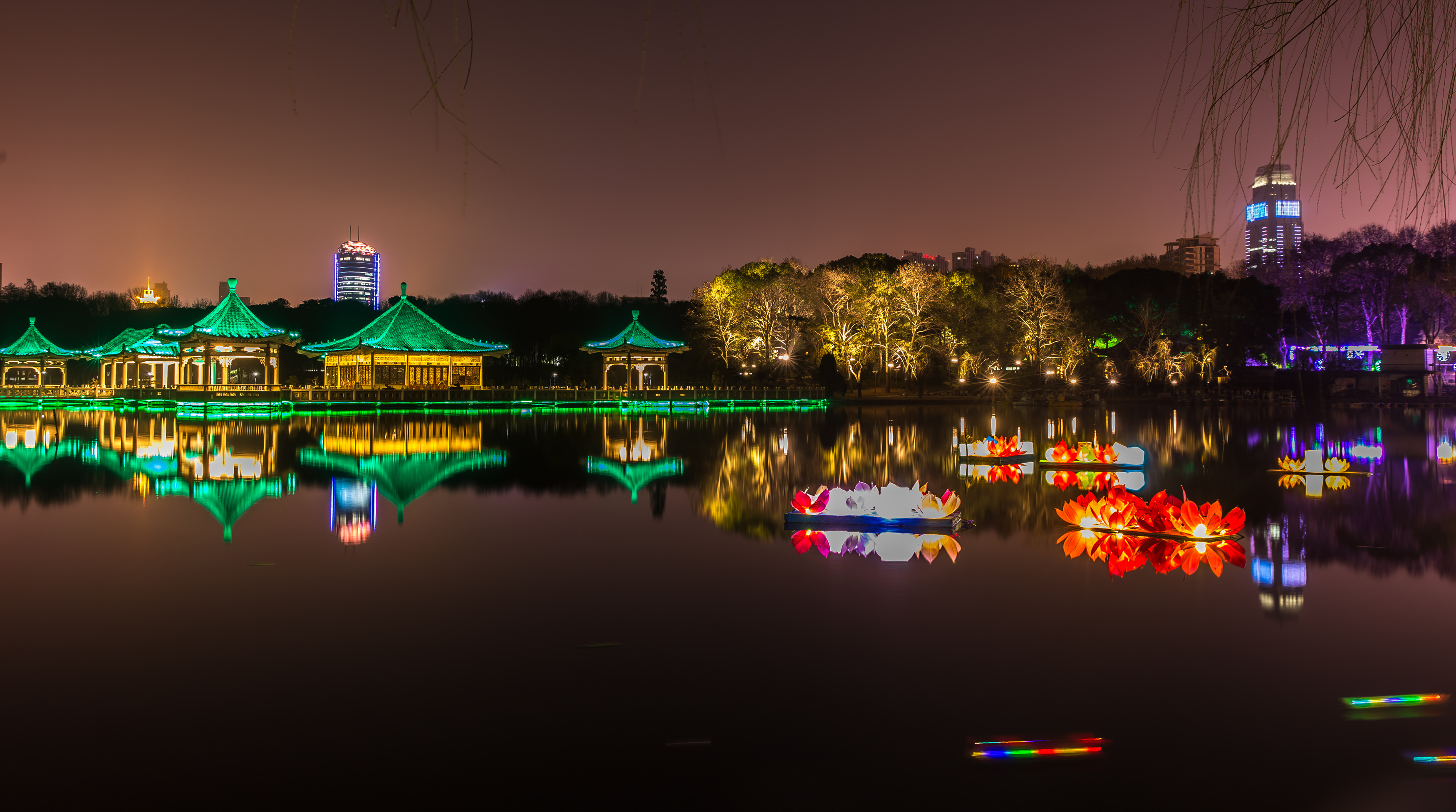 武汉东西湖区夜景图片