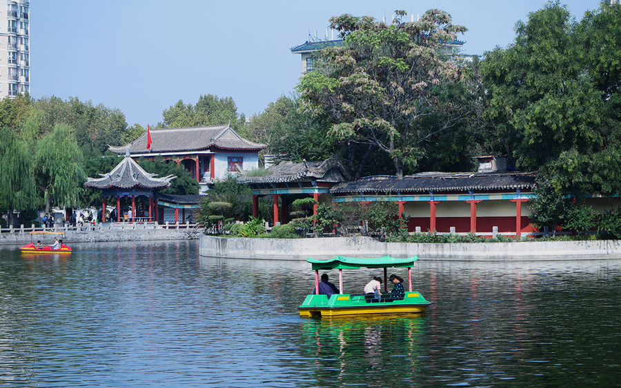 武汉三角湖湿地公园图片