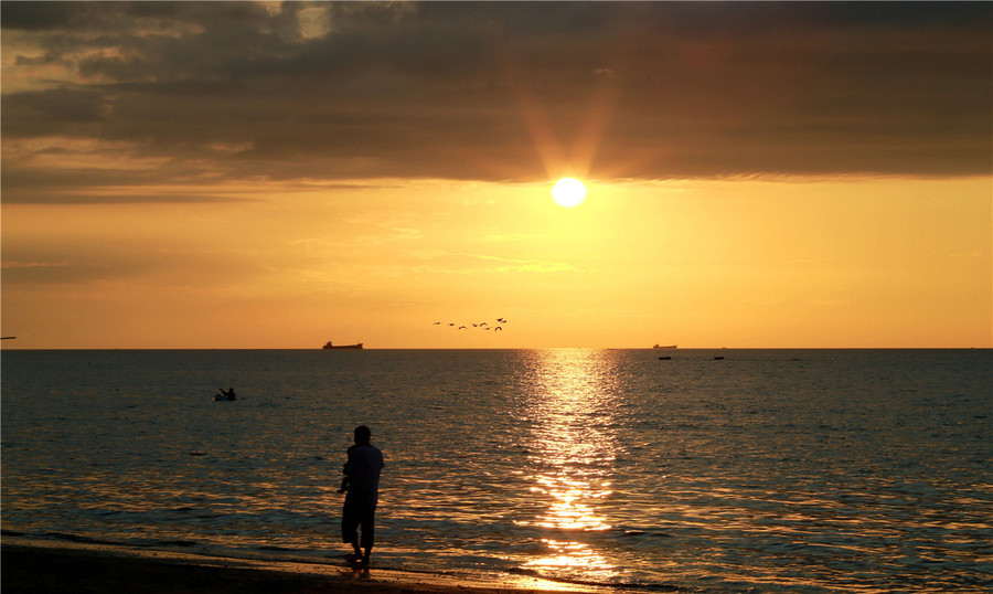 海边夕阳照片高清图片图片