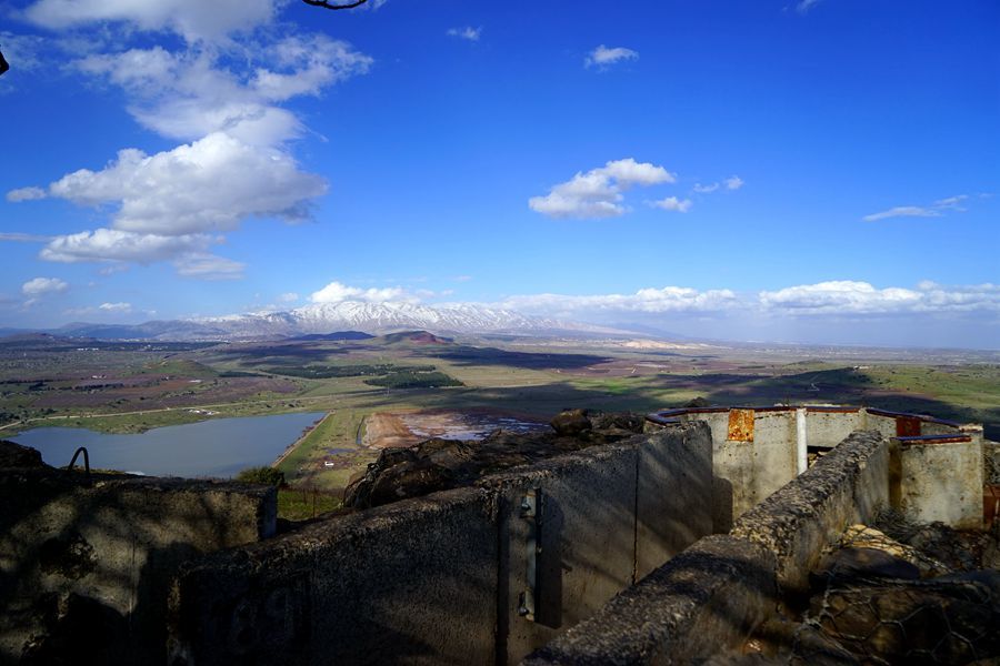 从戈兰高地俯瞰,前面是叙利亚和黎巴嫩