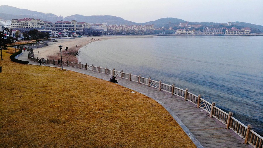 山東旅遊瞰威海國際海水浴場