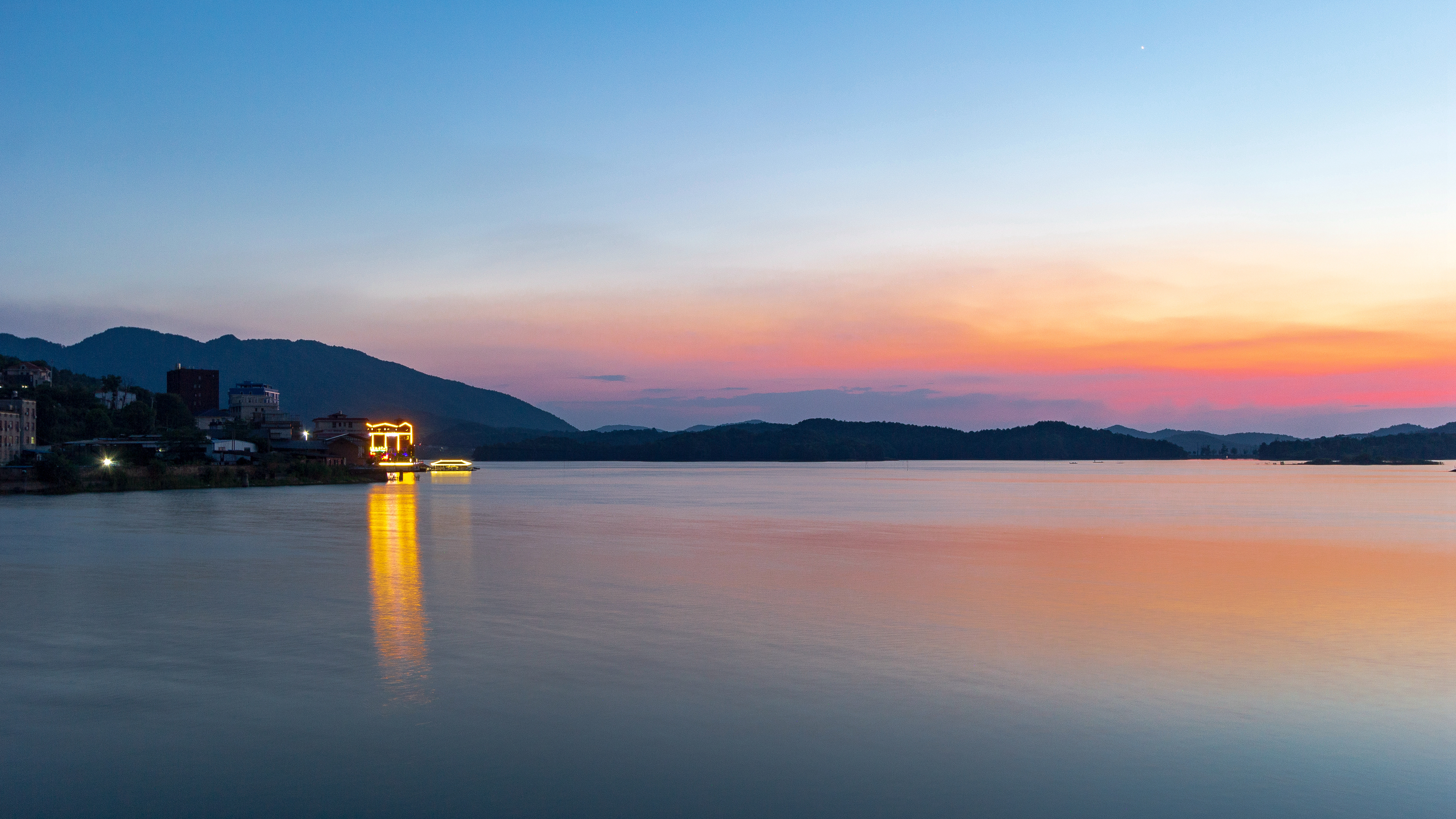 夕阳山水风景图片图片