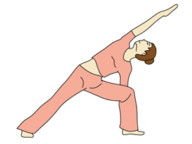 侧角伸展式瑜伽小人图图片