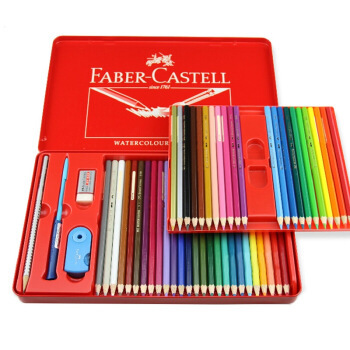 faber-castell 辉柏嘉 115949 水溶性彩色铅笔 48色 红铁盒装