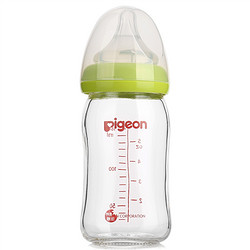 Pigeon 贝亲 经典自然实感系列 宽口径玻璃奶瓶 160ml SS号奶嘴